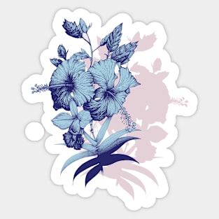 Violet and blue garden Sticker